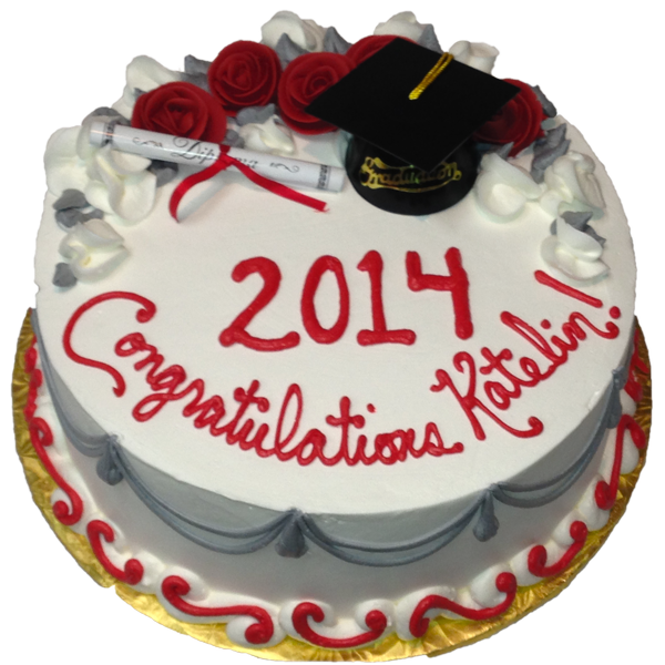 (1125) 3 Tier Orange & Black Graduation Cake ABC Cake Shop