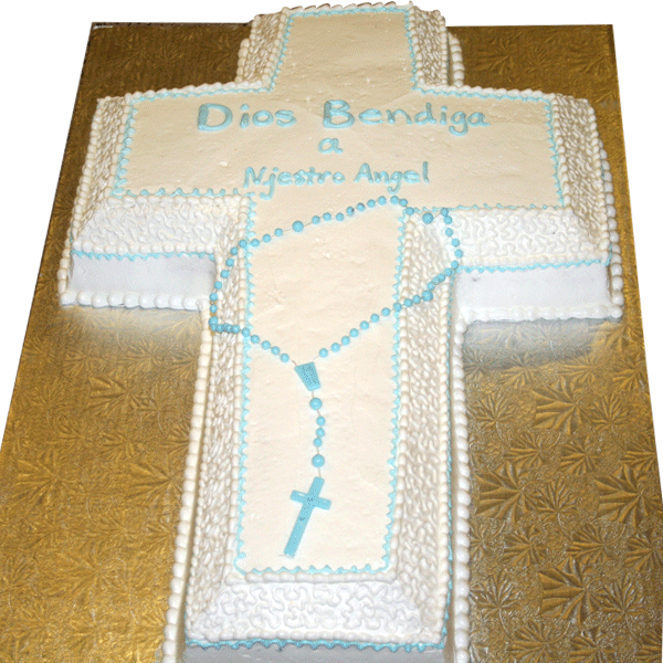1026 Cross And Rosary Baptism Cake ABC Cake Shop Bakery Cross Cake 2png