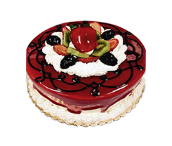 Glazed Covered Cakes with Fresh Fruit