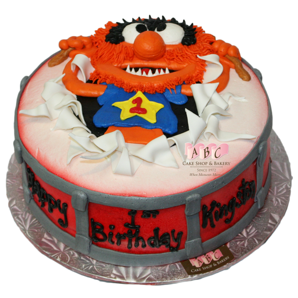 1552) Animal - Muppet Character in a drum - ABC Cake Shop & Bakery