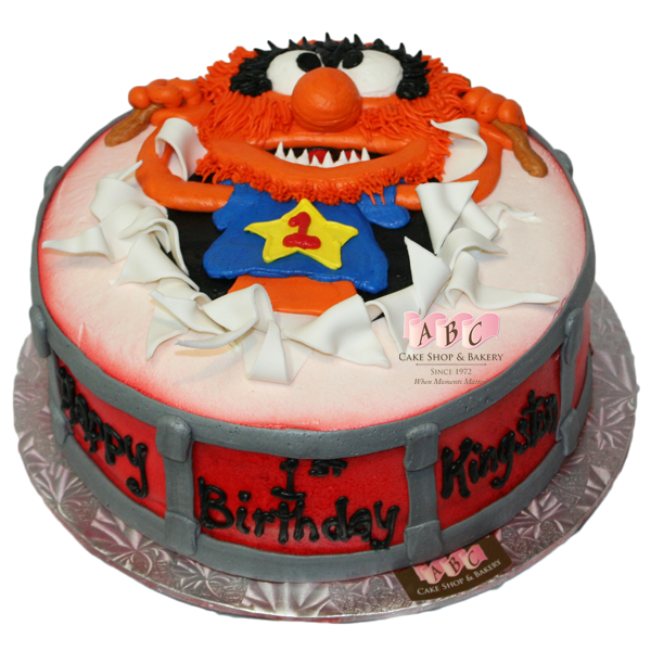 1552) Animal - Muppet Character in a drum - ABC Cake Shop & Bakery 1552) Animal - Muppet Character in a drum - ABC Cake Shop & Bakery