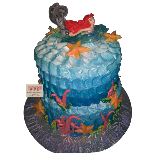little mermaid baby shower cake