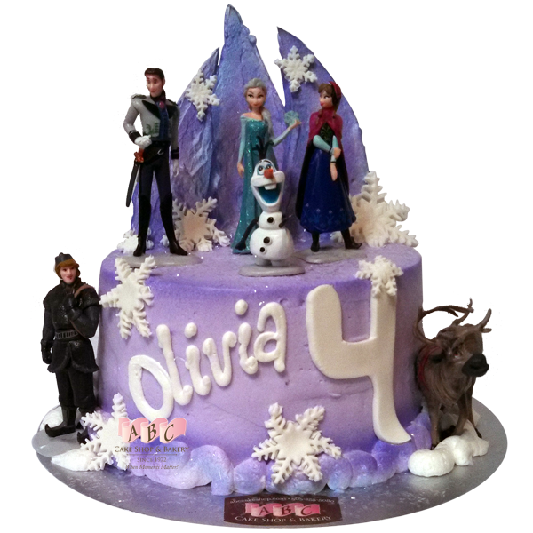 (1731) 1 Tier Purple Frozen Cake - ABC Cake Shop & Bakery