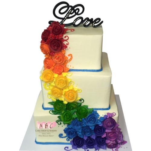 Three Rainbow Tiered Cake No Frosting Three Rainbow Tiered Cake No Frosting