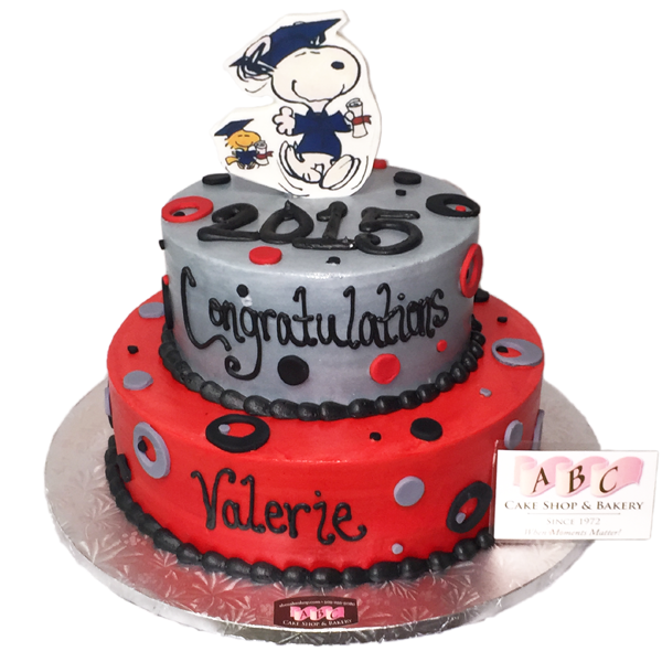 (1963) 2 Tier Snoopy Congratulations Cake ABC Cake Shop & Bakery