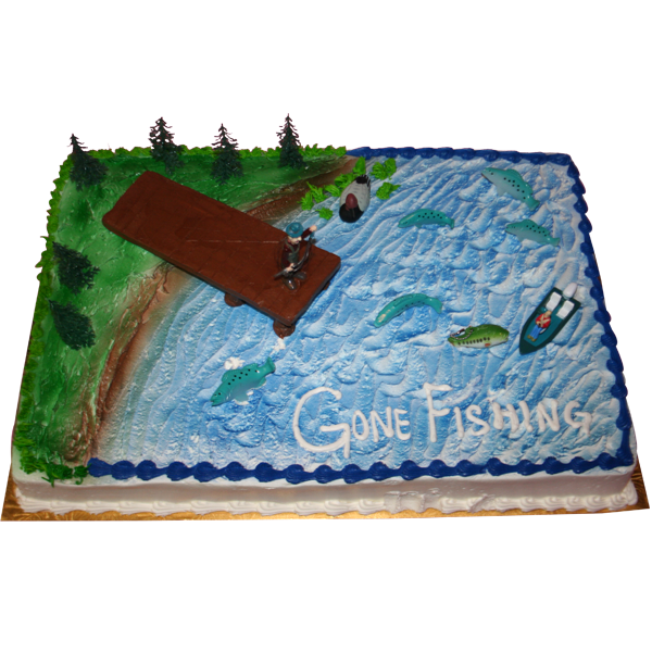 (2025) Gone Fishing Sheet Cake ABC Cake Shop & Bakery