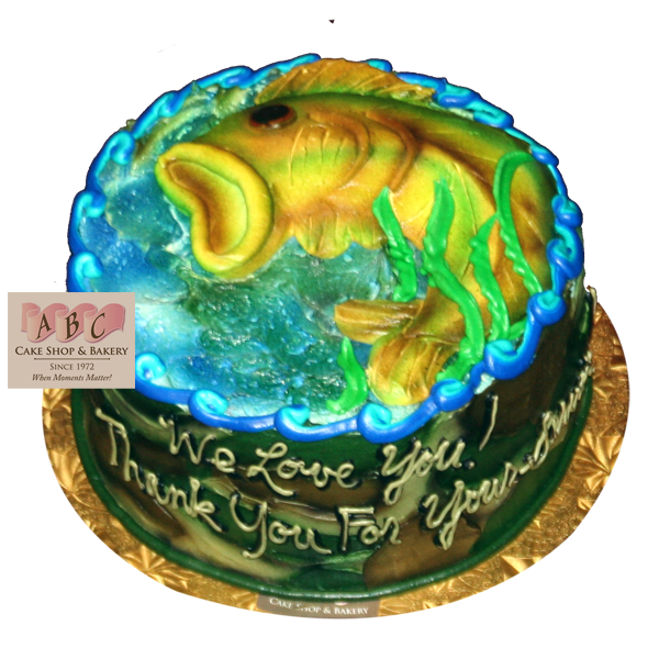 2040) Big Mouth Bass Fish Cake - ABC Cake Shop & Bakery