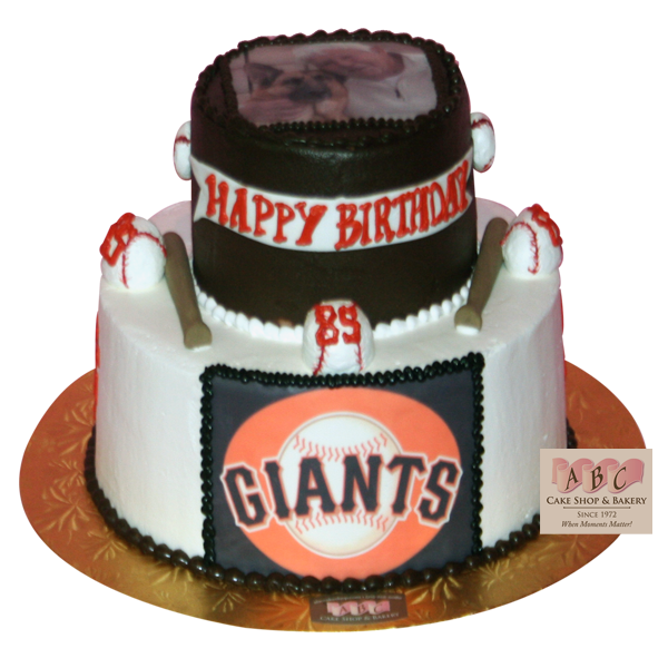 (2050) 2 Tier Giants Baseball Cake ABC Cake Shop & Bakery
